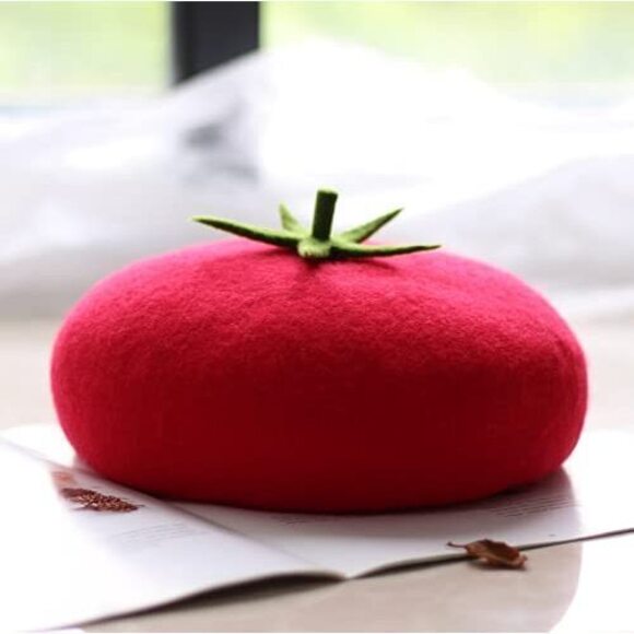 5366 Kawaii Fruit Tomato Berets Hat Cute Funny Christmas Cap Winter Warm main image 6
